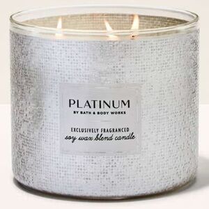 Bath and Bodyworks Platinum 3 Wick Candle New